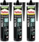 Montagekleber Weiß Multi 3-3in1 Baukleber - Kleben, Dichten, Füllen - Starker Kraftkleber für fast alle Materialien* - wetterbeständiger Baukleber für innen und außen (3 x 390g)