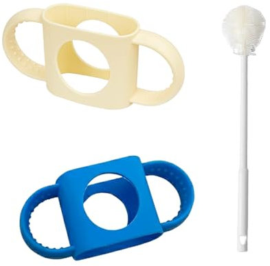 2pcs Baby Bottle Handles, Dr Brown Bottle, Shockproof Silicone Baby Bottle Handle Anti-Slip Grip for Easy to Clean Custom Fit for Wide-Neck