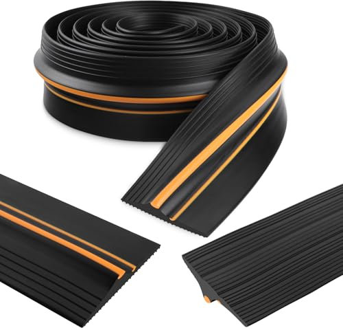Garage Door Seal Bottom Rubber Weather Stripping Universal Garage Door Threshold Seal Strip Heavy Duty Rubber Draught Excluder Floor Threshold (80mm×14mm×3m, Black)