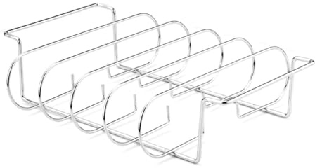 Glayent Supporto per Costine in Acciaio Inossidabile Antiaderente per Grigliare. può Contenere Fino A 4 Supporti per Costine da Grigliare. Colore