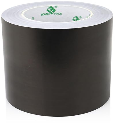 BOMEI PACK Nastro adesivo in foglio di alluminio da 1 pezzi, nastro adesivo isolante in foglio di alluminio 100mm × 50m per condotti e tubi (Nero)