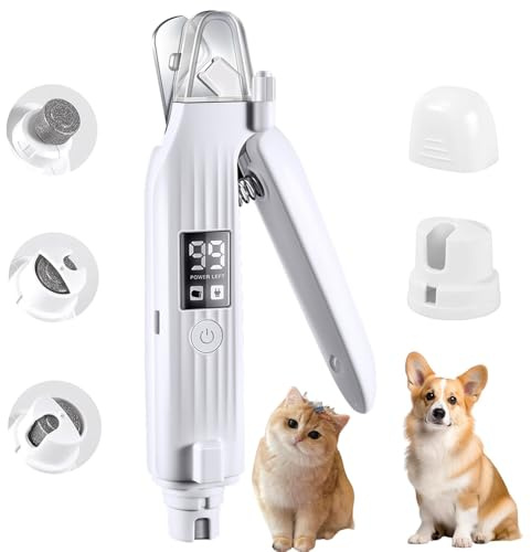 2 in 1 più nuovi smerigliatrici per unghie per cani e tagliaunghie per cani artigli tagliaunghie per cani tagliaunghie elettrico a 3 velocità per cani lima per unghie con luce LED per cani di taglia