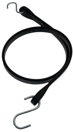ULTECHNOVO Correa de Goma Elástica 31 Pulgadas con Doble Gancho Metálico para Amarre de Lonas y Remolques, Cuerda Plana Resistente para Sujeción de Carga en Exteriores Automotor
