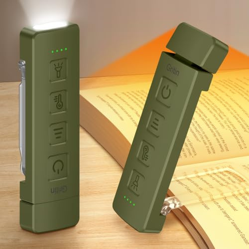 Gritin 2026 Gén.2 Lampe de Lecture Rechargeable,2 en 1 Liseuse Lampe&Torche