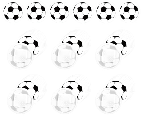 120pcs Ensemble Pansements Autoadhésifs Ronds Football, Forme Ballon Tissu Élastique Respirant & Sans Latex Pastilles Circulaires pour Visage Nez Mains & Plaies Délicates