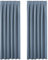 BellaHills Blackout Curtains for Bedroom - Pencil Pleat Thermal Insulated Room Darkening Curtains for Living Room, Set of 2 Panels (66 x 90 Inch, Stone Blue)