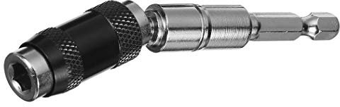 Toolcool Pivoting Bit Holder, Magnetic, 1/4 Hex Shank, Chrome Vanadium Steel, Black, One Size, External Hex, FASTENER DRIVE BIT, Bit Holder