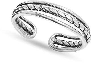 LeCalla 925 Sterling Silber Hypoallergen offene verstellbare Zehenringe für Damen