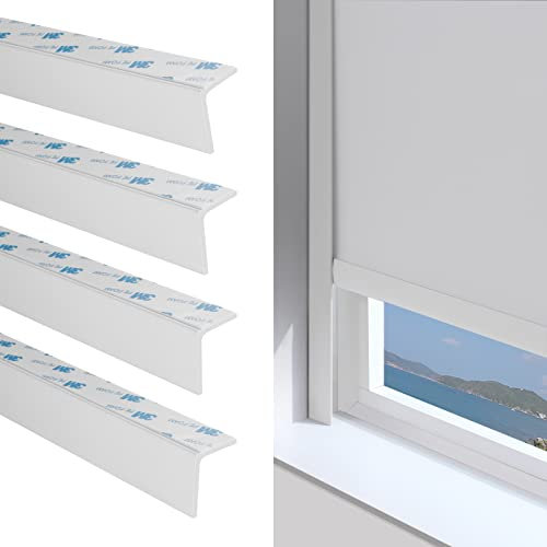 ZSTARR PVC Light Gap Blockers for Window Shades White 58 4pcs