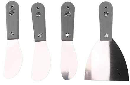 Glomora Cuchillos para Masilla, 4 Uds., Cuchillos para Masilla Antideslizantes, Mango Hueco, Cuchillo para Masilla A Prueba De Herrumbre para Yeso, Papel Tapiz, Pintura para Hornear