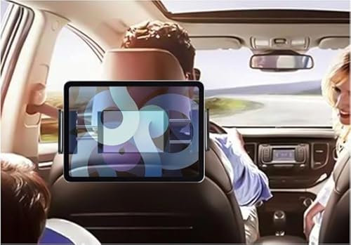 Car Headrest Tablet Holder, 360 Degree Rotating Car Seat Stand Cradle Mount Compatible with iPad Pro 12.9 Air Mini, iPhone, Galaxy Tab, Switch, All 4.7-12.9 Screen Devices - Black