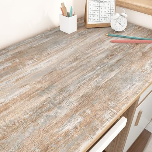 Yullpaper Papier Adhesif Pour Meuble Bois Papier Peint Effet Bois Couleur Fauve Revêtement Plan De Travail Adhésif Papier Peint Adhesif Mural Armoires Cuisine Film Autocollant Meuble 40cm x 200cm