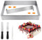 wllqinte Cadre Patisserie Rectangulaire, Moule Rectangulaire Patisserie en Inoxydable, Cadre Patisserie Extensible avec 2 Spatule Réglable Moule Gateau Carré pour Petits et Grands Gâteaux et Tartes