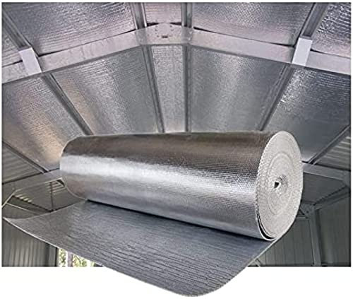 Aluminium Insulation Foil Vapour Barrier for Walls, Floors, Attics, Lofts, Garages, Radiator Sheds, Caravans, Boats & Greenhouses - Multipurpose Reflective Thermal Insulation Solution