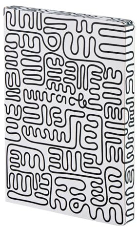 nuuna Notizbuch A5+ | Graphic L - Miracle | 3,5 mm Punktraster | 256 nummerierte Seiten | 120 g Premium-Papier | Leder weiß | nachhaltig produziert in Deutschland