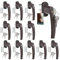 KOTARBAU® 12 Stk. Fenstergriff abschließbar Braun Aluminium pulverbeschichtet Fenstergriff mit Schloss abschließbare Fenstergriffe Stift 35mm Fensterschloss Kindersicherung Fenstergriffe abschliessbar