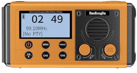 LYEAA Radio FM DAB 10000mAh con ricarica a manovella solare e altoparlante per la radio di campeggio all'aperto