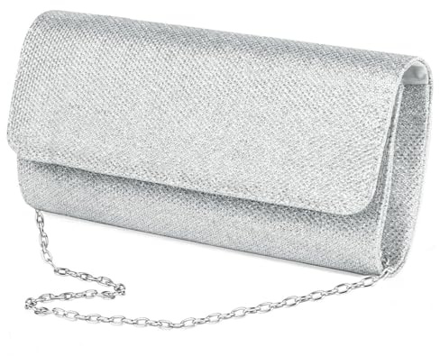 Bolsa Plateada De 1 Pieza, Color Sólido Simple Y Embrague Elee, Elee Para Mujeres, Decoración De Ropa De Fiesta De Baile, Adecuada Para Zapatos De Un Solo Hombro.