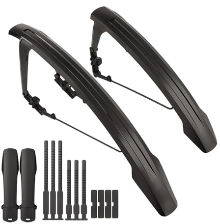 Fruusv Guardabarros para bicicleta, juego de guardabarros de bicicleta de liberación rápida, guardabarros de ciclismo de carretera y montaña de 7.8 pulgadas para viajes, guardabarros traseros y