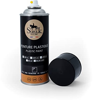 SOFOLK Vernice per plastica per Auto, cruscotto, Finiture delle Porte, paraurti, paraurti 01-Matt Black