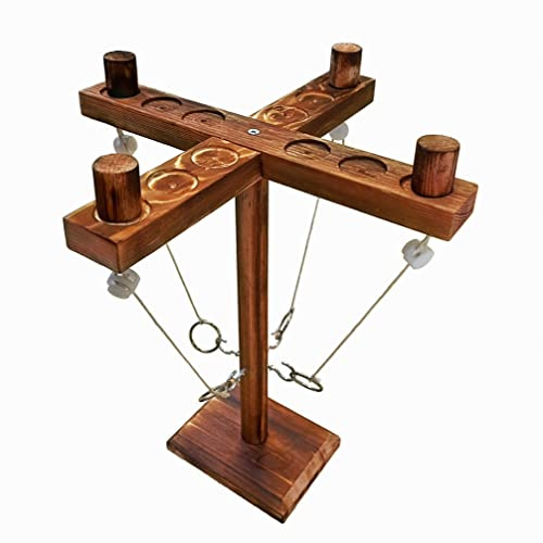 WeiDu77 Ring toss Games Ring Hook Toss Game, Wooden Hook Tossing Game Interactive Outdoor Toys and Games for Family and Friends