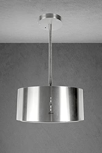 Cappa Ad Isola GURARI GCH I 237 50 WH, Circolazione D'aria 50cm, Cofano A Soffitto, 860m³/h, Acciaio, 3 Passi, Illuminazione LED, Timer, Filtro Carbone Incluso