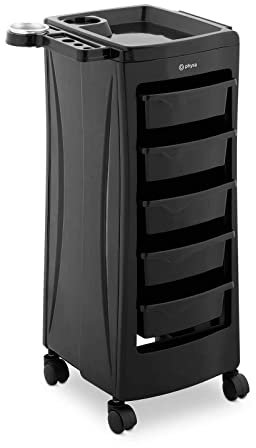 physa PHYSA-RR-10 Charriot pour salon de coiffure Coiffeuse Esthétique (Plateau : 485 x 380 mm, 5 tiroirs, Capacité de charge : 10 kg)