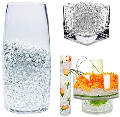 Jafirous 24000 Clear Water Gel Jelly Beads Vase Filler Beads, Floral Water Pearls Gel Soil Water Crystal Beads for Floating Pearls, Floating Candle Making, Wedding Centerpiece, Floral Arrangement.