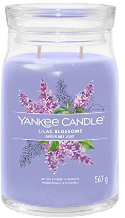 Yankee Candle Signature Duftkerze | große Kerze mit langer Brenndauer „Lilac Blossoms“ | Soja-Wachs-Mix | Perfekte Geschenke für Frauen