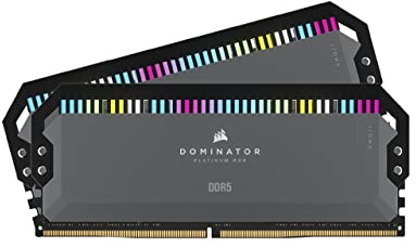 CORSAIR DOMINATOR PLATINUM RGB DDR5 32GB (2x16GB) DDR5 Up to 6000MHz CL30 AMD EXPO Intel XMP iCUE Compatible Computer Memory – Grey (CMT32GX5M2B6000Z30K)