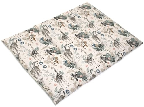 Cuscino con semi di colza - 40x30-3 compartimenti - Cotone Bio, animali selvatici - Cuscino termico per forno, microonde e frigorifero.