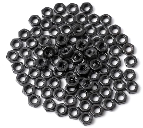 pouilzx M2 Carbon Steel Grade 8 Hexagon Hex Nut Black Carbon Steel 200pcs