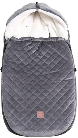 Kaiser 65673 X-LARGE VELVET HOODY Kinderwagen Fußsack (grey)