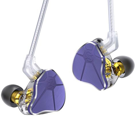 CCZ BC04 in-Ear Monitor Headphones, HIFI Bass Wired Earbuds without Microphone, 10MM CNTD Dynamic Driver+Customize Balanced Armature Hybrid Earphones, Noise-Isolating in Ear Headphones for Stage Drum