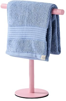 Pink Bathroom Hand Towel Holder Stand,T-Shape Hand Towel Holder Stand SUS304 Stainless Steel for Bathroom,Kitchen or Vanity Countertop