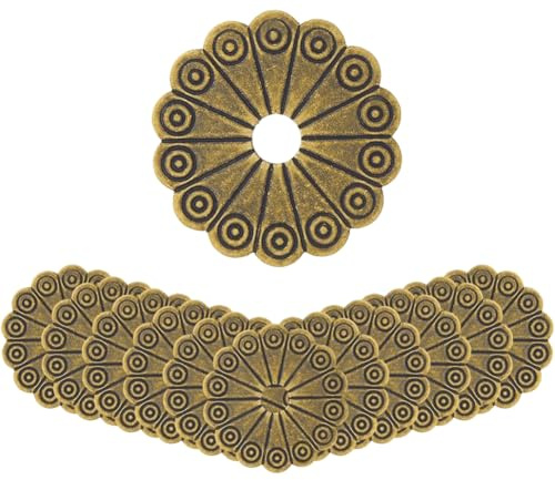 SUPERFINDINGS 12 Pezzi di Rondelle di Ottone Rotonde con Finitura Bronzo Antico, Guarnizione da 1.26 Pollici. Ferramenta Classica per Mobili Ideale per Decorare Cassetti, Armadi e Armadietti.