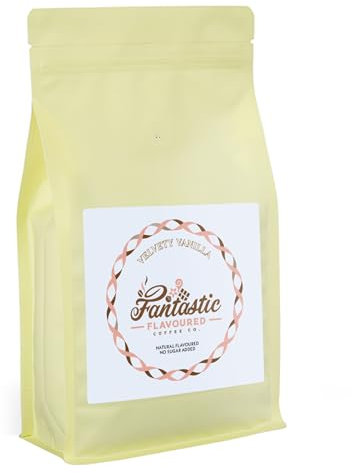 Vanilla Flavour Ground Coffee 227g - Velvety Vanilla - Fantastic Flavoured Coffee Company - Naturally Flavoured - Medium Roast - Strength 3 - For Cafetiere French Press V60 Filter - No Sugar Added
