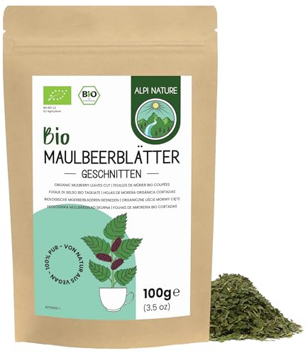 Alpi Nature Morera Infusión Orgánica 100g, bio Hojas de Morera Secadas y Cortadas, Té Suelto