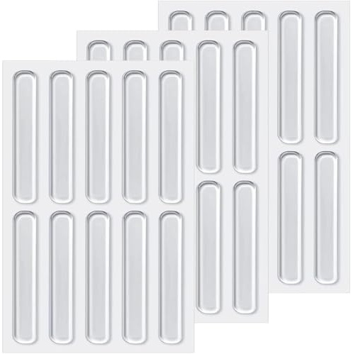 VOOSFSIE 30 Pièces Tampons de Protection en Silicone, Pare-Chocs en Caoutchouc, Tapis Anti-Bruit, Tapis Transparent pour Armoires, Cuisine, Salle de Bain, Bureau, Anti Porte Qui Claque, Meuble