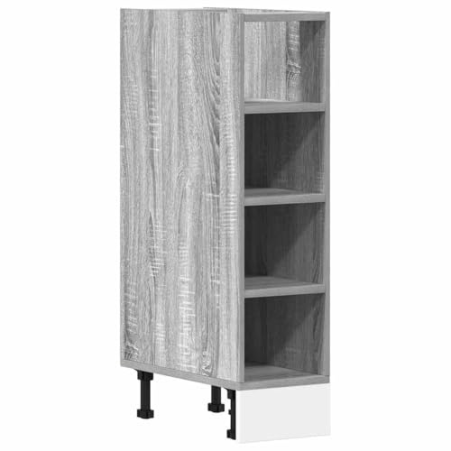 Mhdvray Mobile da cucina Riga, armadietto da cucina stretto 20 x 44,5 x 81,5 cm, mobile da cucina in legno, scaffale a nicchia senza piano di lavoro, grigio sonoma