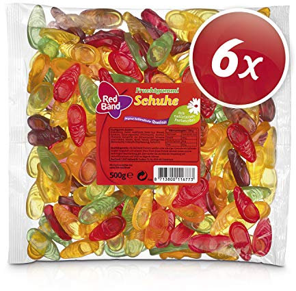 Red Band Fruchtgummi Schuhe 500 g Beutel – 6er Pack | Fruchtgummi