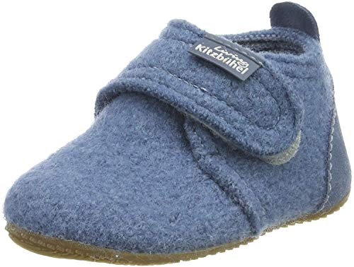 Living Kitzbühel Unisex Baby Babyklett. Mit Velourkappe Hausschuhe, Blau (Blue Mountain 559), 21 EU