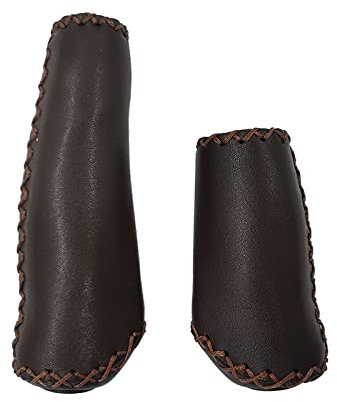 UPANBIKE Fahrradgriffe, ergonomisches Design, handgefertigt, zum Andrücken, Leder, Kaffeebraun / kurz