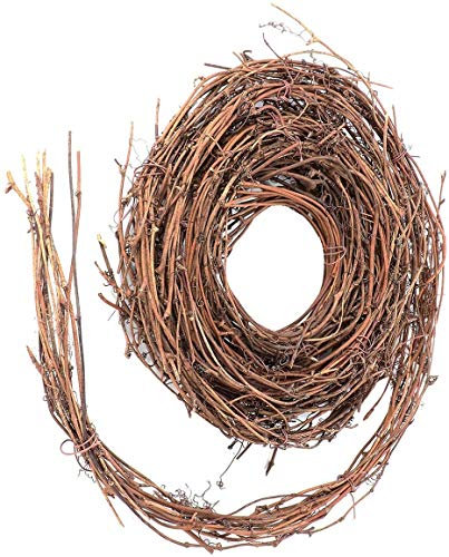 U/D Corona di vite naturale ramo di vite corona decorativa in legno ramoscello decorativo per fai da te artigianato porta, casa, festa decorazione