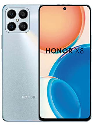 HONOR X8 - Smartphone 128GB, 6GB RAM, Pantalla 6,7, Cámara 64MP+5MP+2MP+2MP, Batería 4000 mAh, Carga rápida 22,5W - Titanium Silver