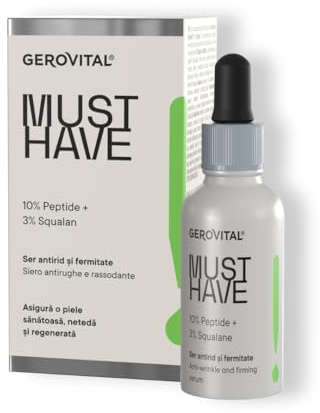 Straffendes Gesichtsserum mit 10% Peptiden – Feuchtigkeitsspendende Anti-Aging Pflege für ein glatter wirkendes Hautbild – 30 ml – Gerovital Must Have