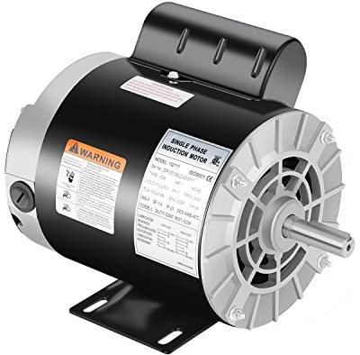 1 HP Air Compressor Motor, Electric Motor 3450 RPM, 115/230V Single Phase, 56 Frame 5/8 Keyed Shaft 60 Hz, Commercial-Duty CCW Rotation, 1.88 Shaft Length for Air Compressors