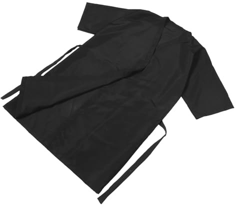 iplusmile Bata De Peluquería Para Clientes Estilo Kimono Negra Capa Ligera Antiestática Con Cinturón Ajustable Transpirable Lavable De Salón De Belleza