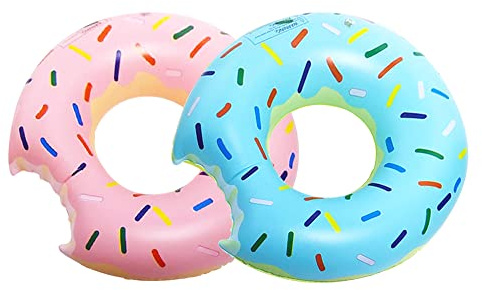 GotGala 2 Pack Donut Pool Floats Inflatable Swimming Rings Tubes for Summer Beach Water Float Party Decoration