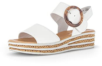 Gabor Damen Plateausandalen, Frauen Sandalen,Best Fitting,bequem,Sommerschuhe,Freizeitschuhe,offene Schuhe,Latte (Weiss),38 EU / 5 UK